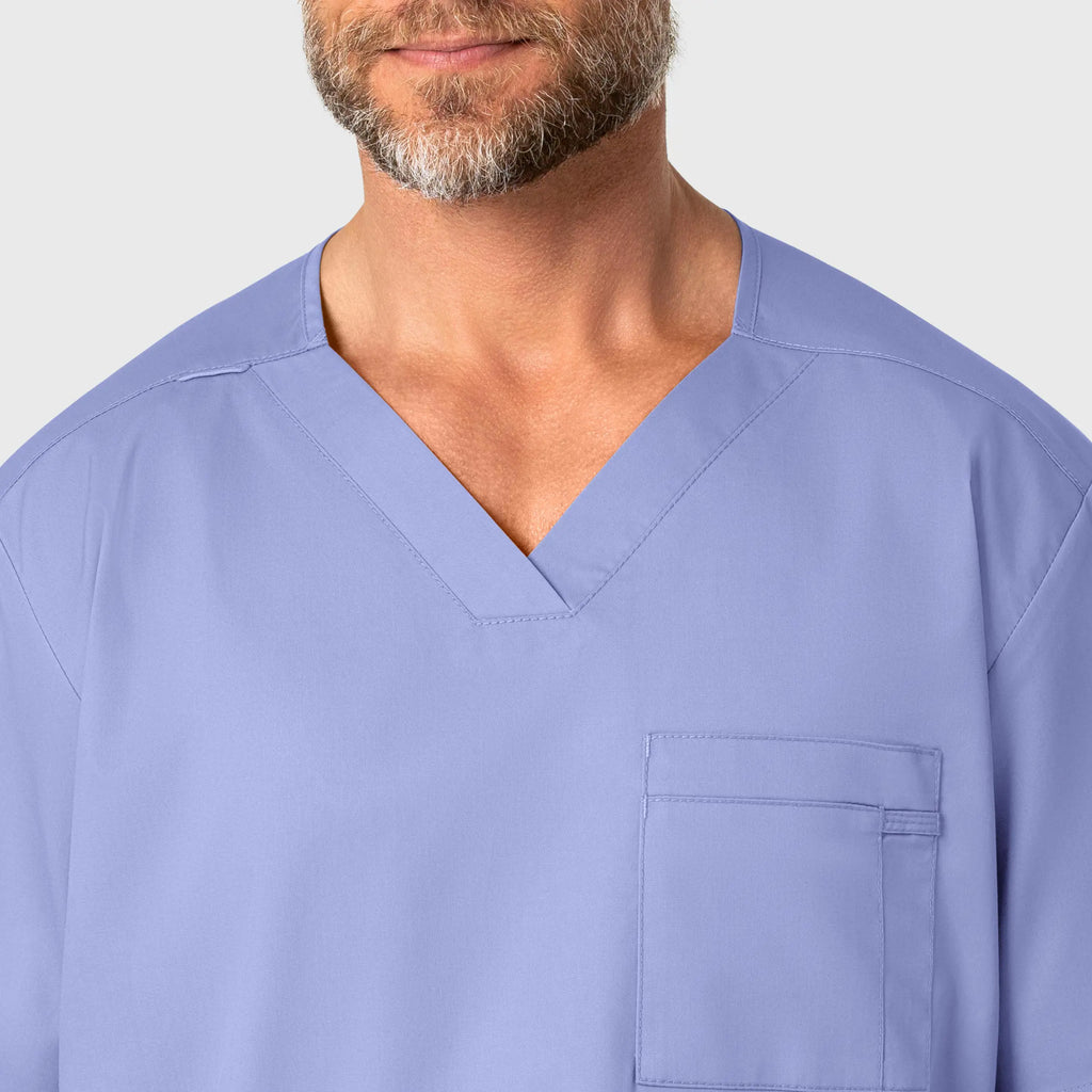 Wink Scrubs Men's WonderWORK V-Neck Scrub Top Ceil Blue | scrub-supply.com