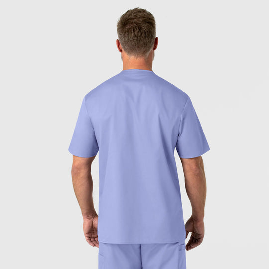 Wink Scrubs Men's WonderWORK V-Neck Scrub Top Ceil Blue | scrub-supply.com