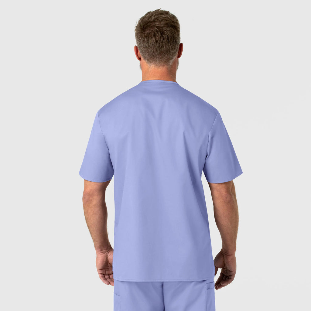 Wink Scrubs Men's WonderWORK V-Neck Scrub Top Ceil Blue | scrub-supply.com