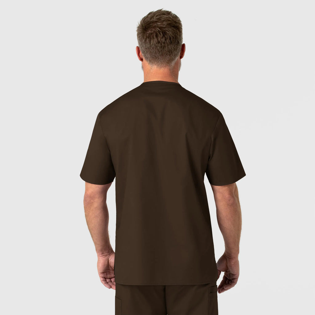 Wink Scrubs Men's WonderWORK V-Neck Scrub Top Chocolate | scrub-supply.com