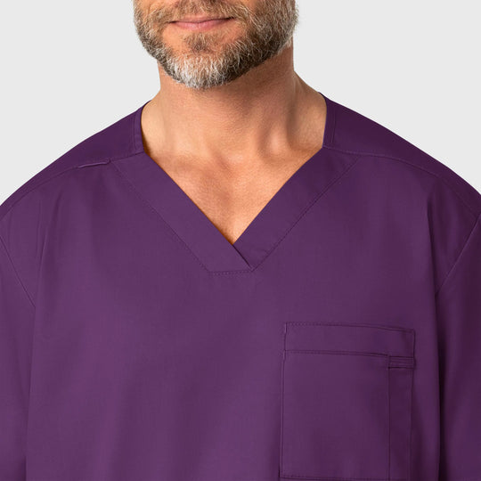 Wink Scrubs Men's WonderWORK V-Neck Scrub Top Eggplant | scrub-supply.com