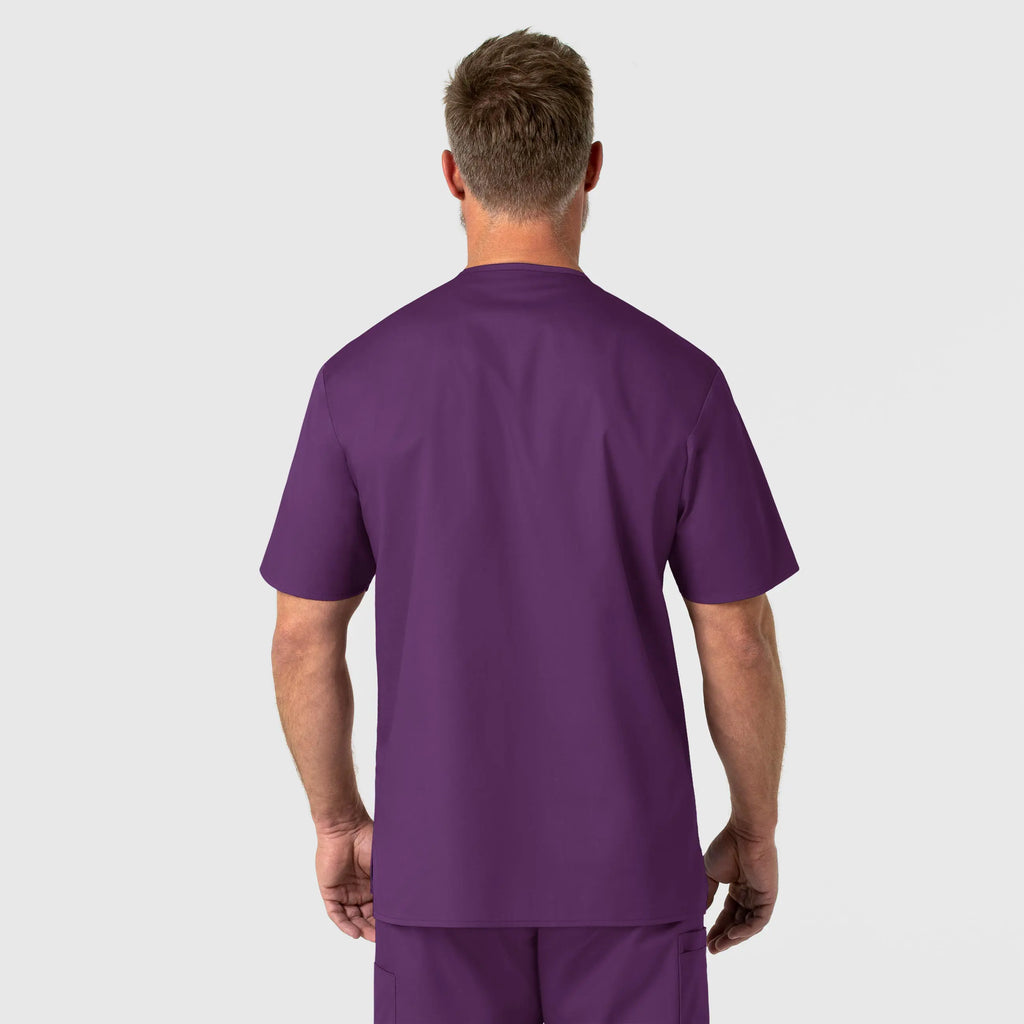 Wink Scrubs Men's WonderWORK V-Neck Scrub Top Eggplant | scrub-supply.com