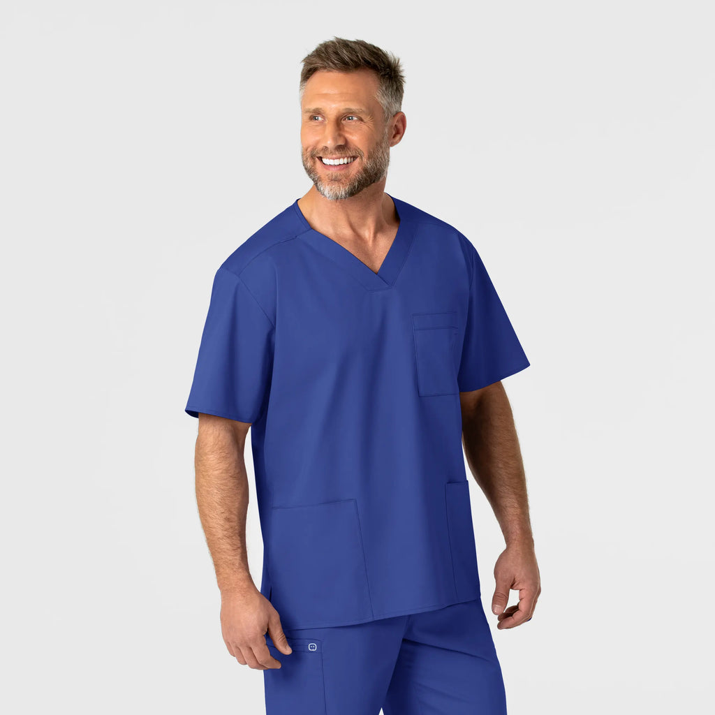 Wink Scrubs Men's WonderWORK V-Neck Scrub Top Galaxy Blue | scrub-supply.com