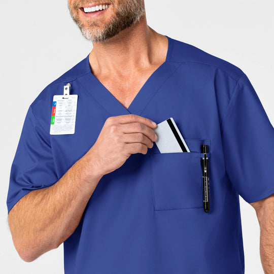 Wink Scrubs Men's WonderWORK V-Neck Scrub Top Galaxy Blue | scrub-supply.com