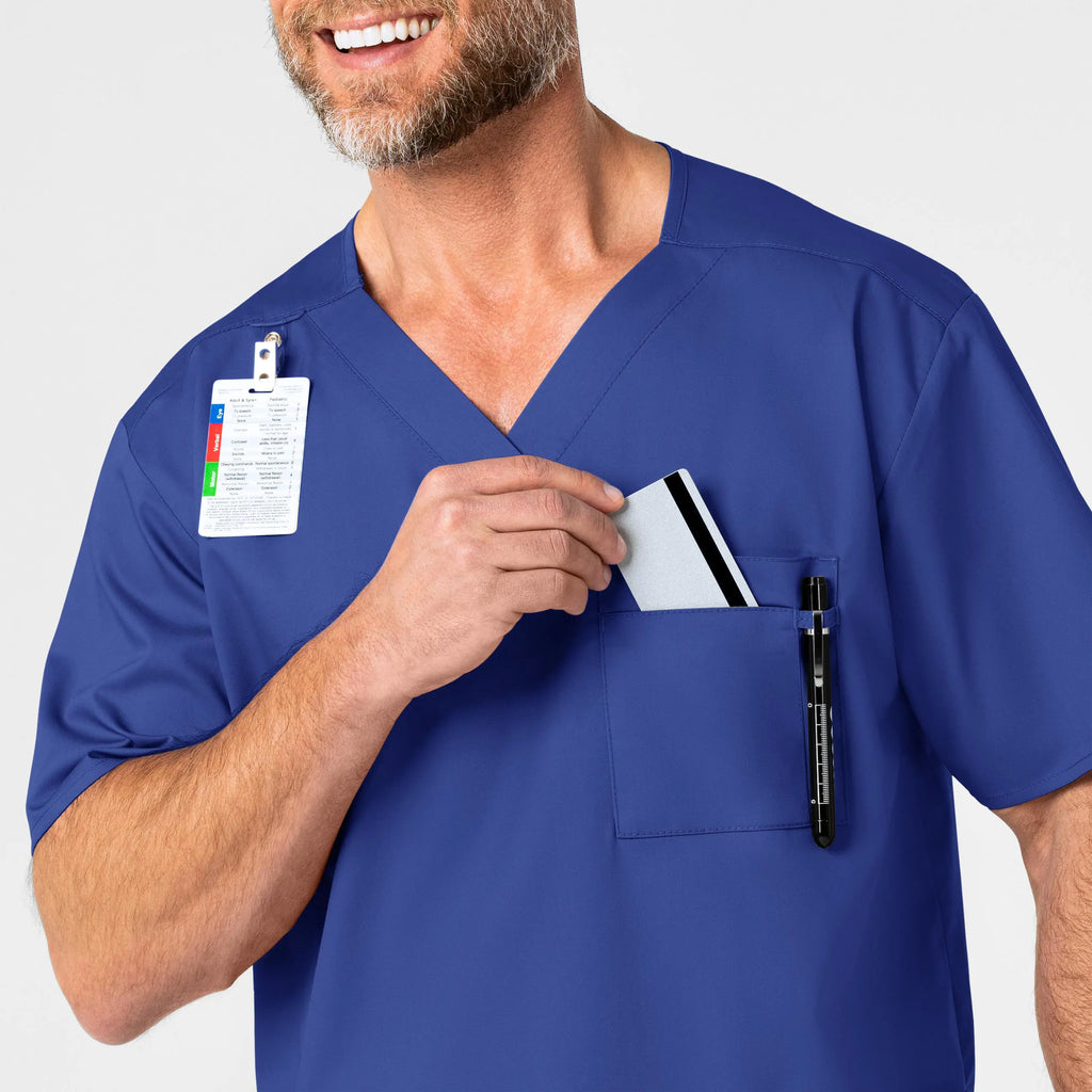 Wink Scrubs Men's WonderWORK V-Neck Scrub Top Galaxy Blue | scrub-supply.com