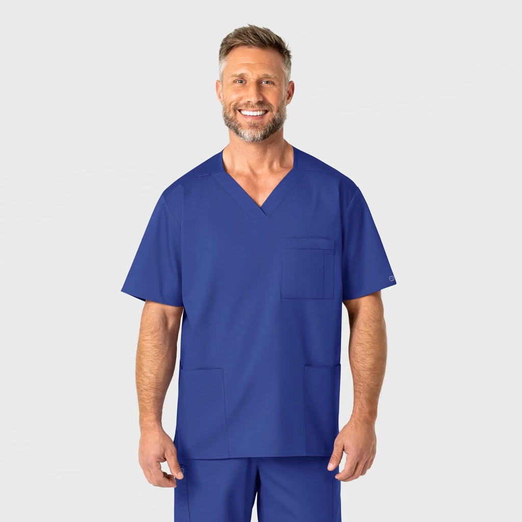 Wink Scrubs Men's WonderWORK V-Neck Scrub Top Galaxy Blue | scrub-supply.com