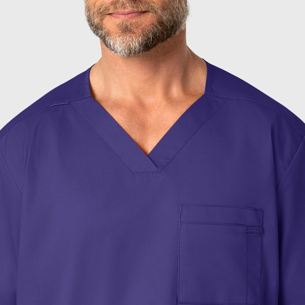 Wink Scrubs Men's WonderWORK V-Neck Scrub Top Grape | scrub-supply.com