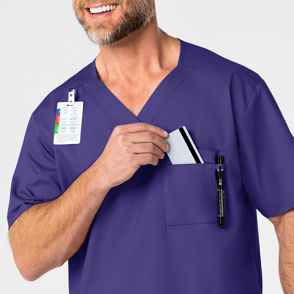 Wink Scrubs Men's WonderWORK V-Neck Scrub Top Grape | scrub-supply.com