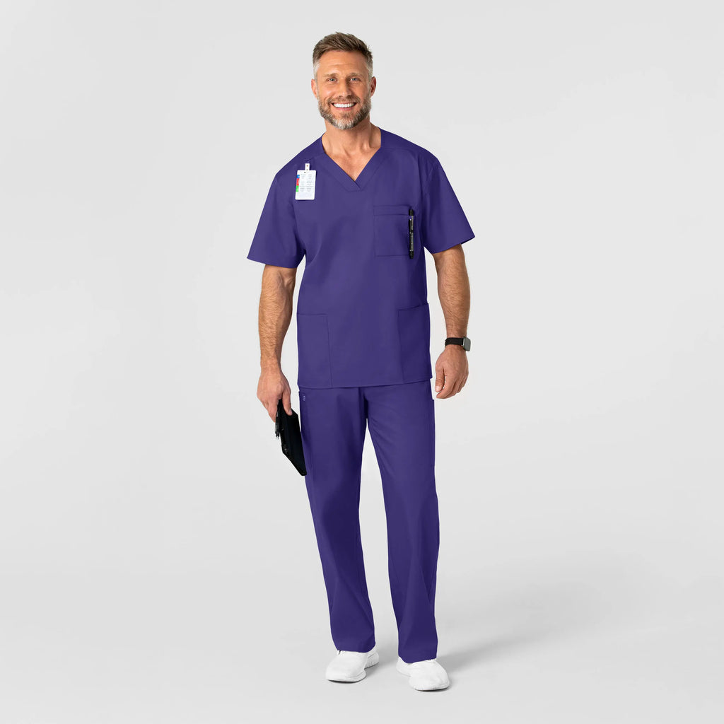 Wink Scrubs Men's WonderWORK V-Neck Scrub Top Grape | scrub-supply.com