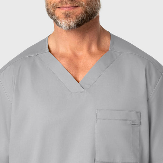 Wink Scrubs Men's WonderWORK V-Neck Scrub Top Grey | scrub-supply.com