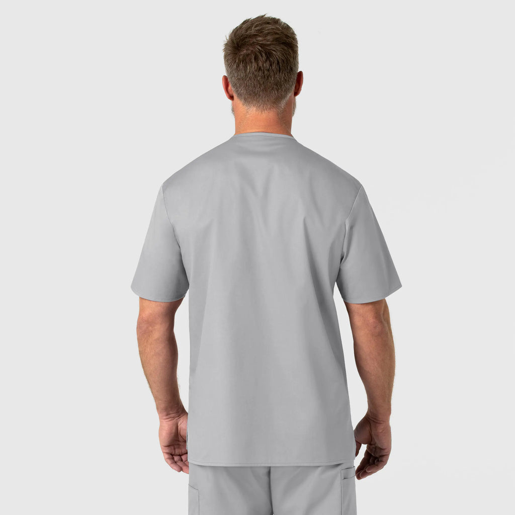 Wink Scrubs Men's WonderWORK V-Neck Scrub Top Grey | scrub-supply.com