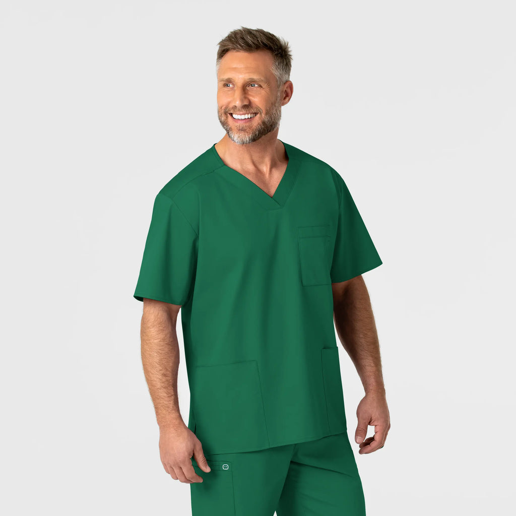 Wink Scrubs Men's WonderWORK V-Neck Scrub Top Hunter | scrub-supply.com