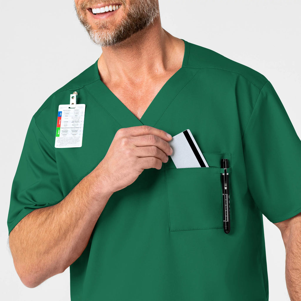 Wink Scrubs Men's WonderWORK V-Neck Scrub Top Hunter | scrub-supply.com