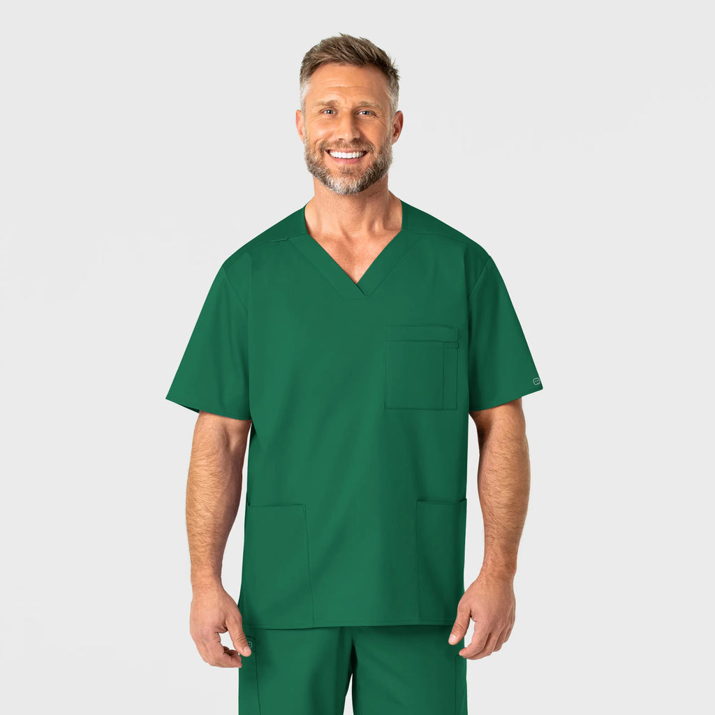 Wink Scrubs Men's WonderWORK V-Neck Scrub Top Hunter | scrub-supply.com