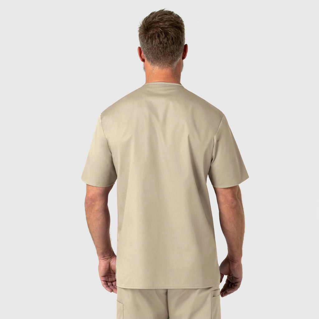 Wink Scrubs Men's WonderWORK V-Neck Scrub Top Khaki | scrub-supply.com