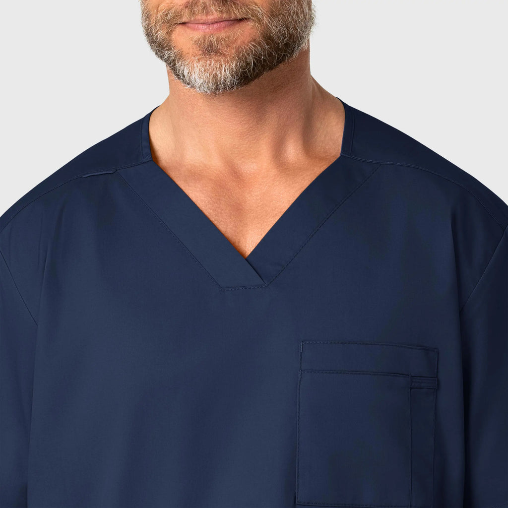 Wink Scrubs Men's WonderWORK V-Neck Scrub Top Navy | scrub-supply.com