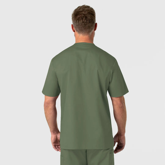 Wink Scrubs Men's WonderWORK V-Neck Scrub Top Olive | scrub-supply.com