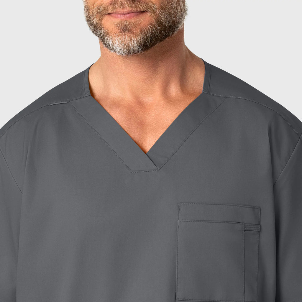 Wink Scrubs Men's WonderWORK V-Neck Scrub Top Pewter | scrub-supply.com