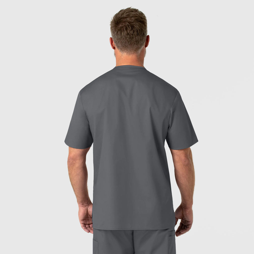 Wink Scrubs Men's WonderWORK V-Neck Scrub Top Pewter | scrub-supply.com