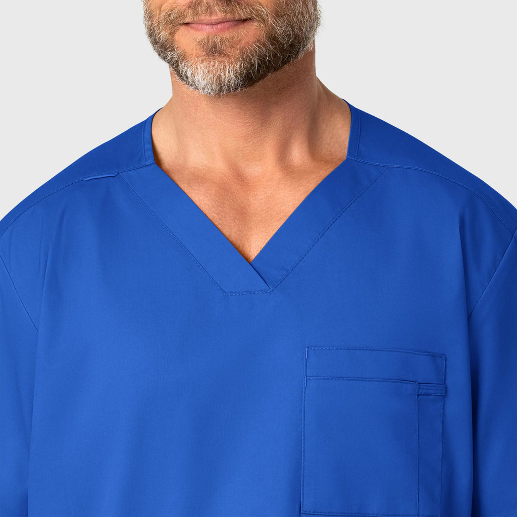 Wink Scrubs Men's WonderWORK V-Neck Scrub Top Royal Blue | scrub-supply.com