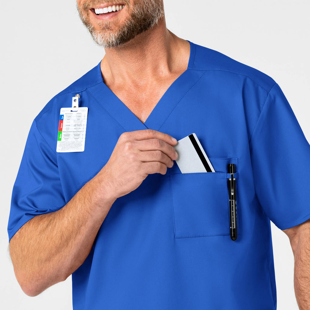 Wink Scrubs Men's WonderWORK V-Neck Scrub Top Royal Blue | scrub-supply.com