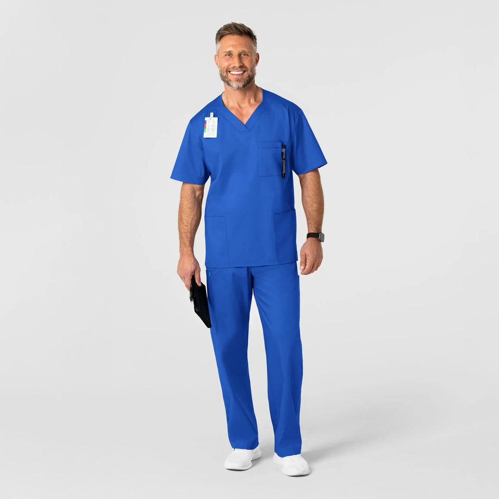 Wink Scrubs Men's WonderWORK V-Neck Scrub Top Royal Blue | scrub-supply.com