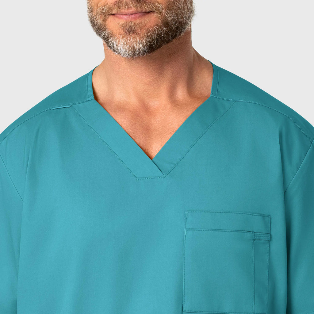 Wink Scrubs Men's WonderWORK V-Neck Scrub Top Teal | scrub-supply.com