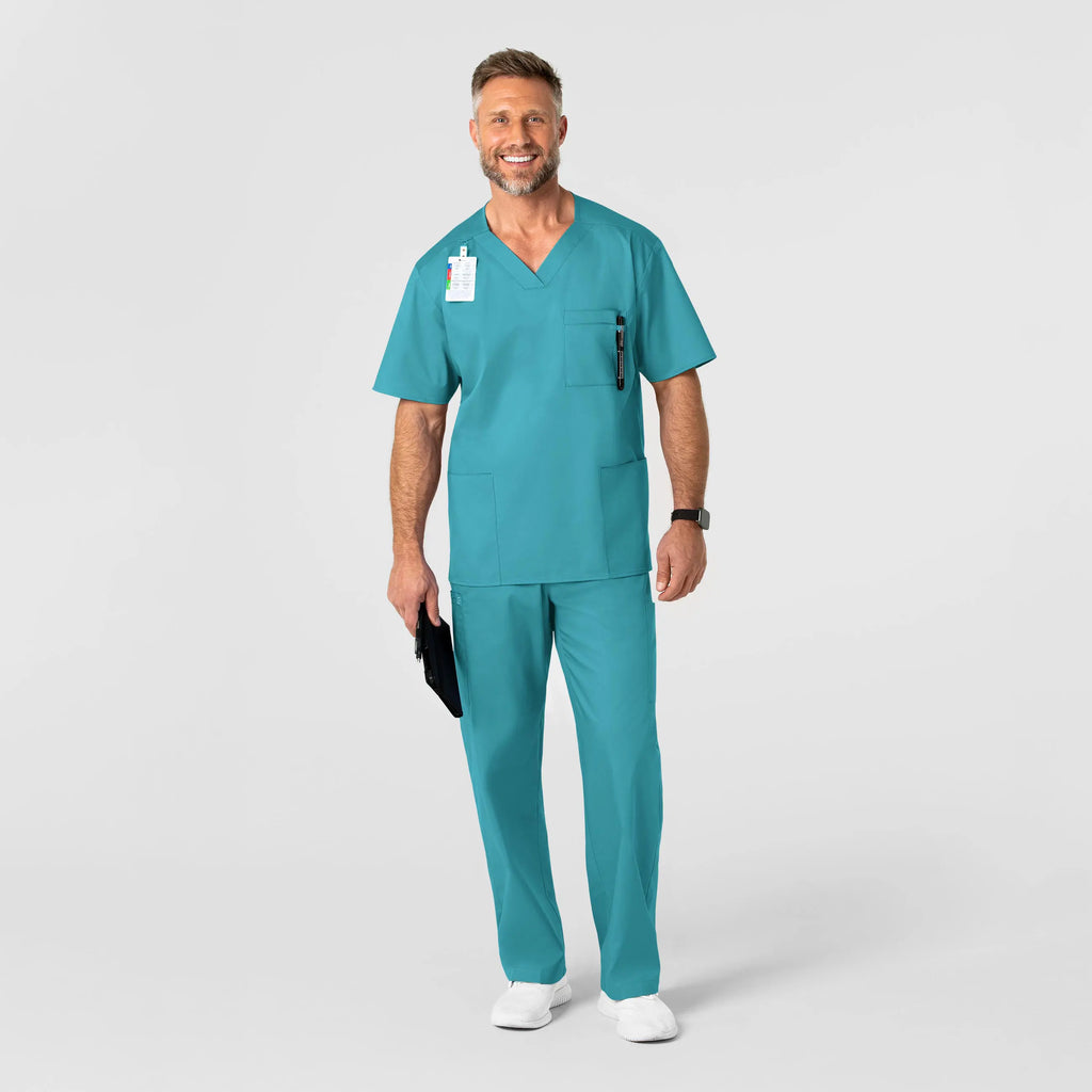 Wink Scrubs Men's WonderWORK V-Neck Scrub Top Teal | scrub-supply.com