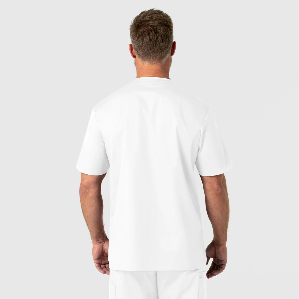 Wink Scrubs Men's WonderWORK V-Neck Scrub Top White | scrub-supply.com