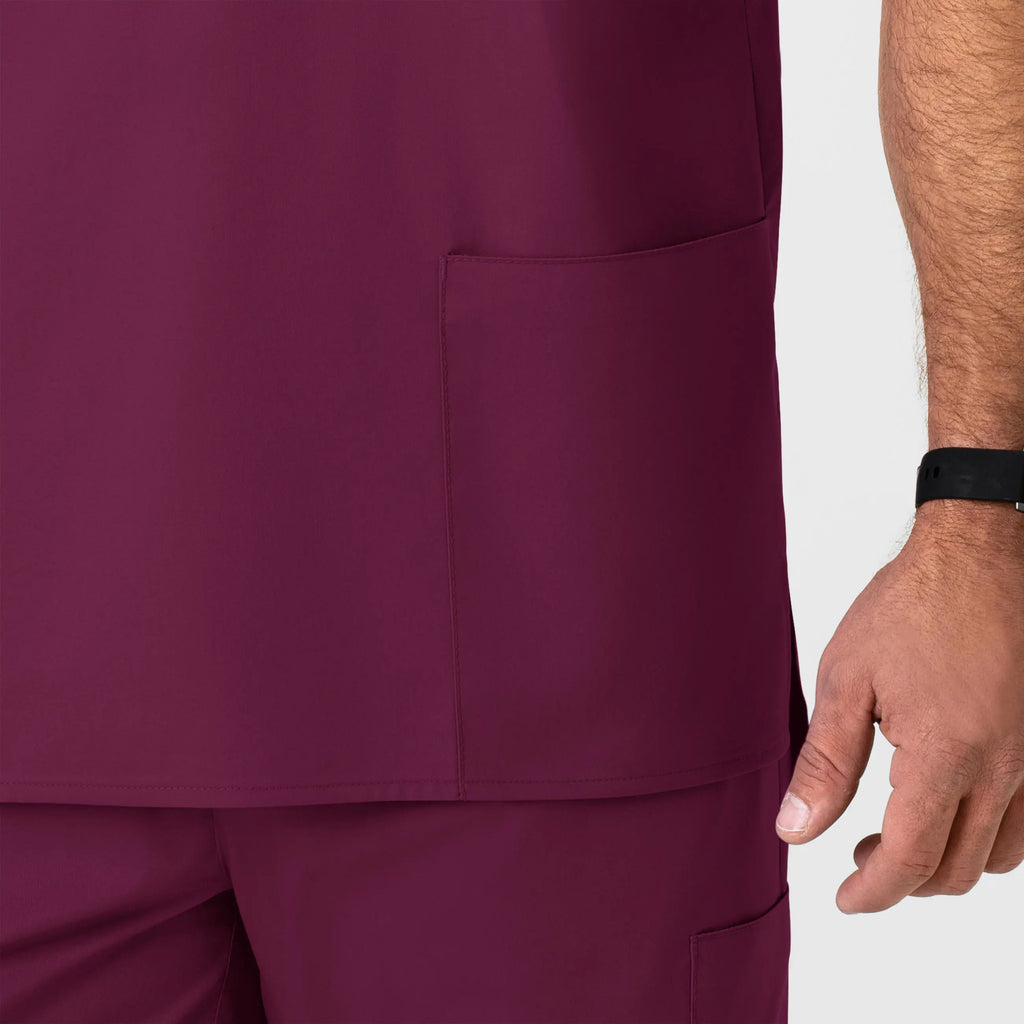 Wink Scrubs Men's WonderWORK V-Neck Scrub Top Wine | scrub-supply.com