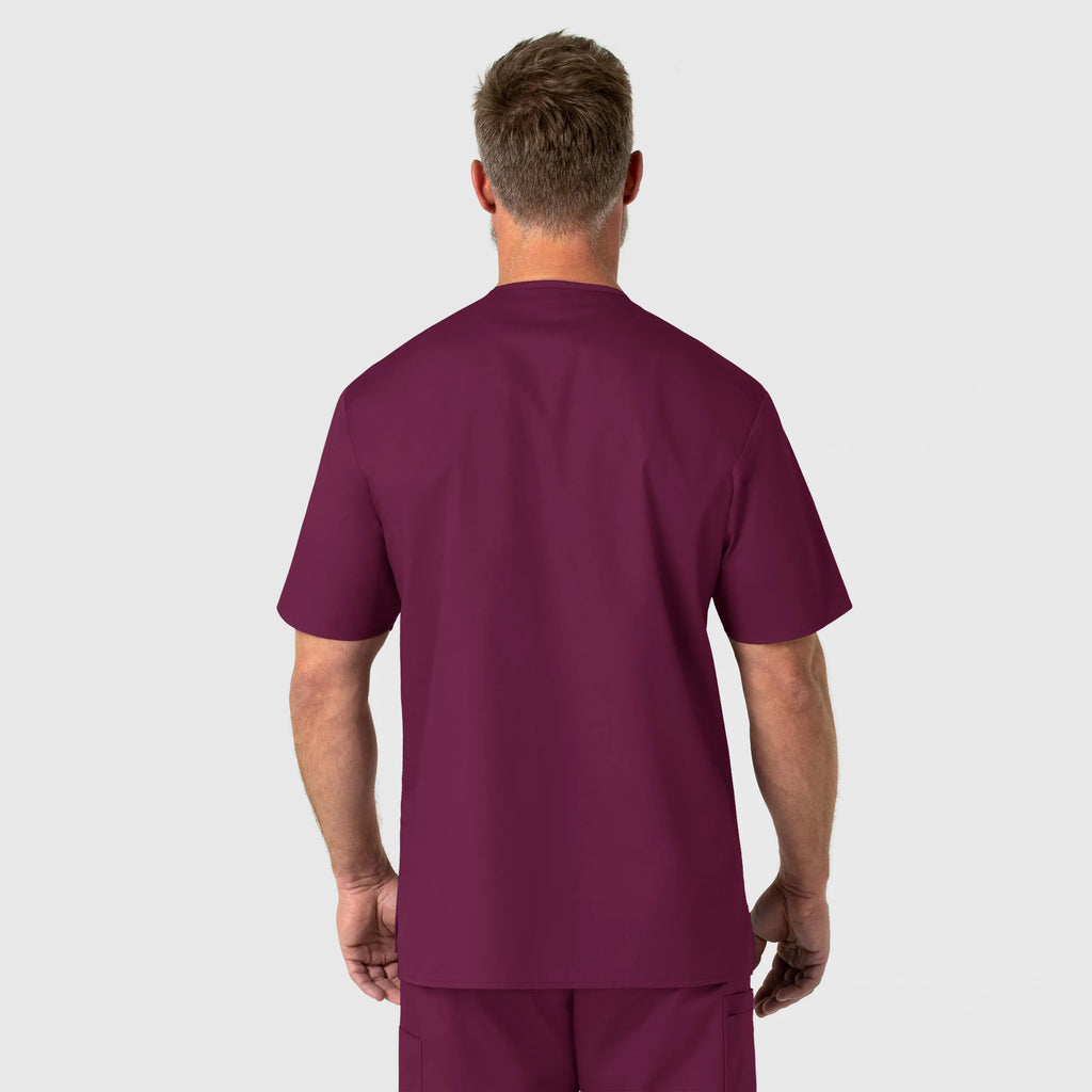 Wink Scrubs Men's WonderWORK V-Neck Scrub Top Wine | scrub-supply.com