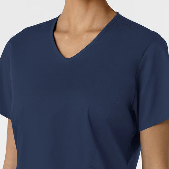 Wink Scrubs Women's Curved V-Neck Scrub Top Navy | scrub-supply.com