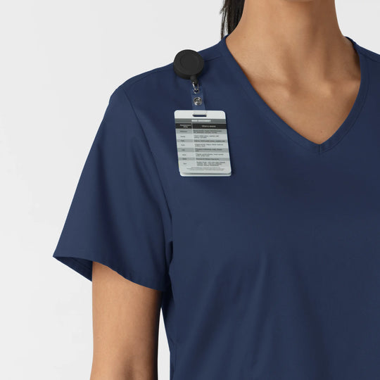 Wink Scrubs Women's Curved V-Neck Scrub Top Navy | scrub-supply.com