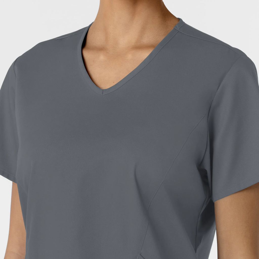 Wink Scrubs Women's Curved V-Neck Scrub Top Pewter | scrub-supply.com