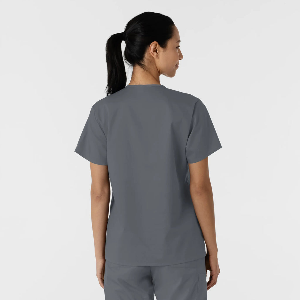 Wink Scrubs Women's Curved V-Neck Scrub Top Pewter | scrub-supply.com
