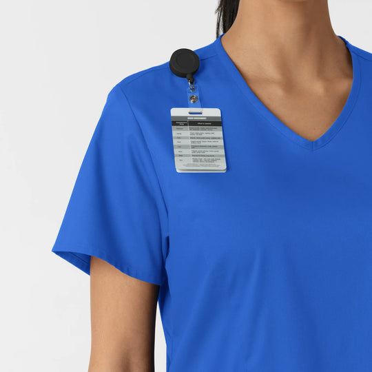 Wink Scrubs Women's Curved V-Neck Scrub Top Royal Blue | scrub-supply.com