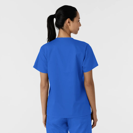 Wink Scrubs Women's Curved V-Neck Scrub Top Royal Blue | scrub-supply.com