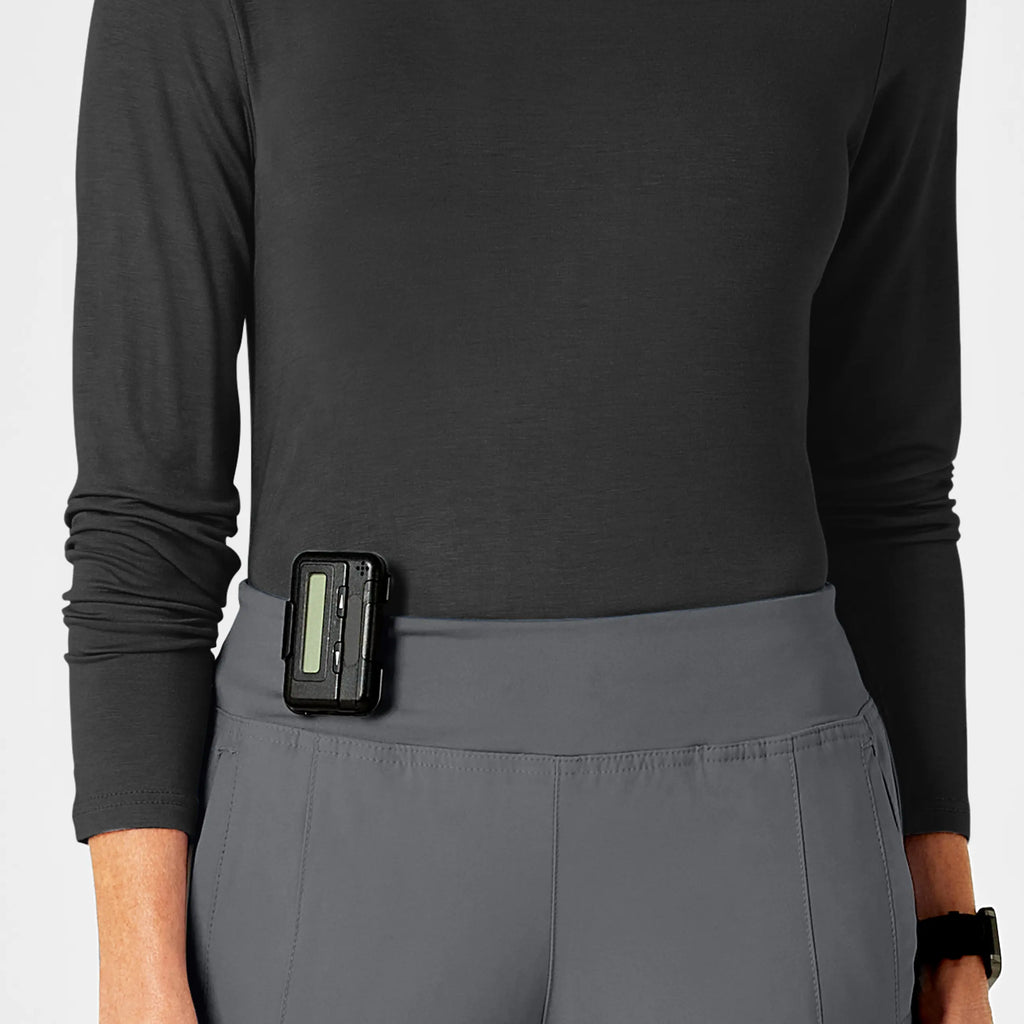 Wink Scrubs Women's Long Sleeve Silky Tee Black | scrub-supply.com