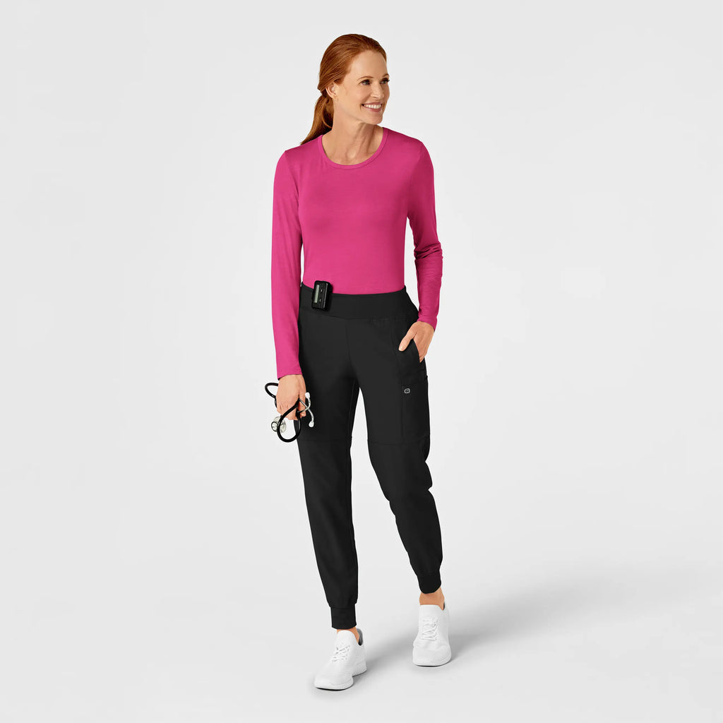 Wink Scrubs Women's Long Sleeve Silky Tee Hot Pink | scrub-supply.com