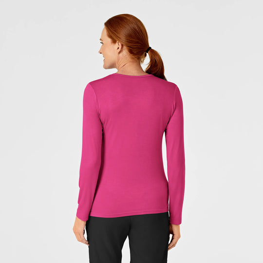 Wink Scrubs Women's Long Sleeve Silky Tee Hot Pink | scrub-supply.com