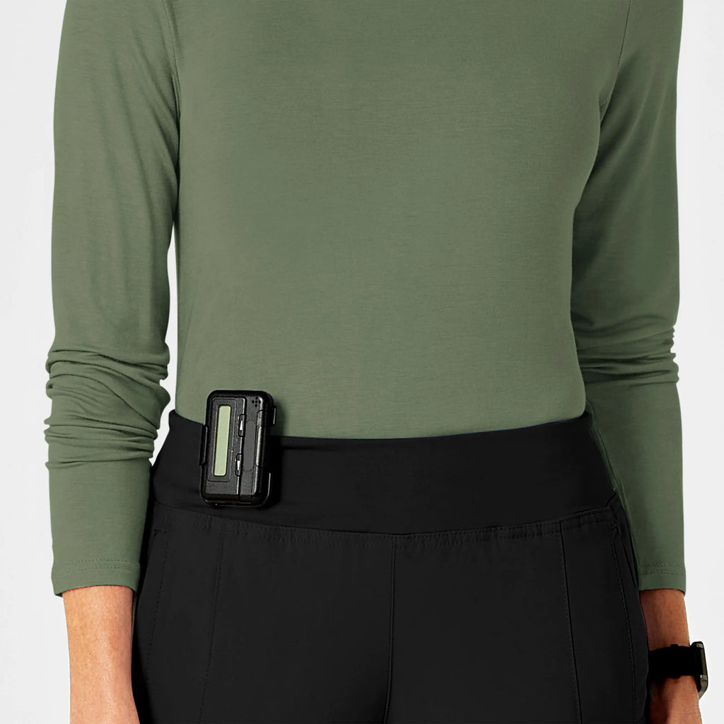 Wink Scrubs Women's Long Sleeve Silky Tee Olive | scrub-supply.com