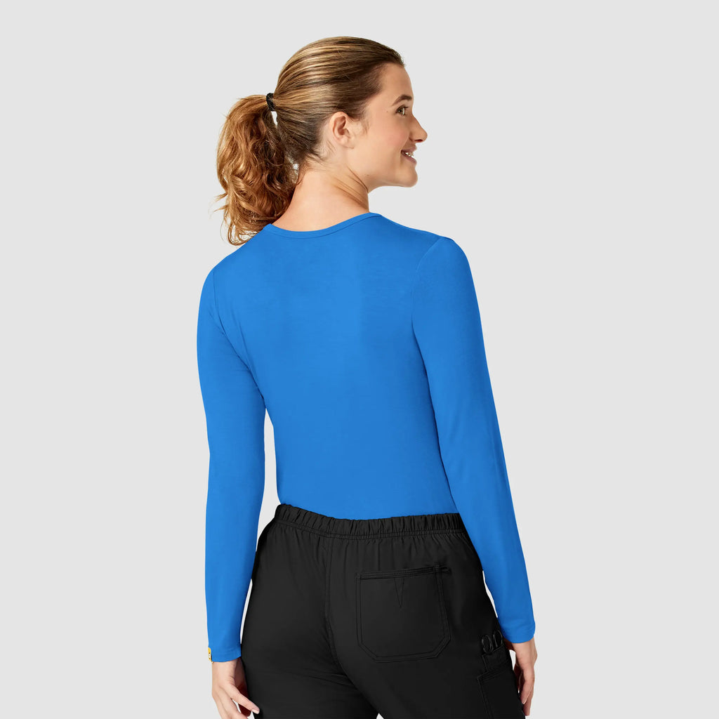 Wink Scrubs Women's Long Sleeve Silky Tee Royal Blue | scrub-supply.com