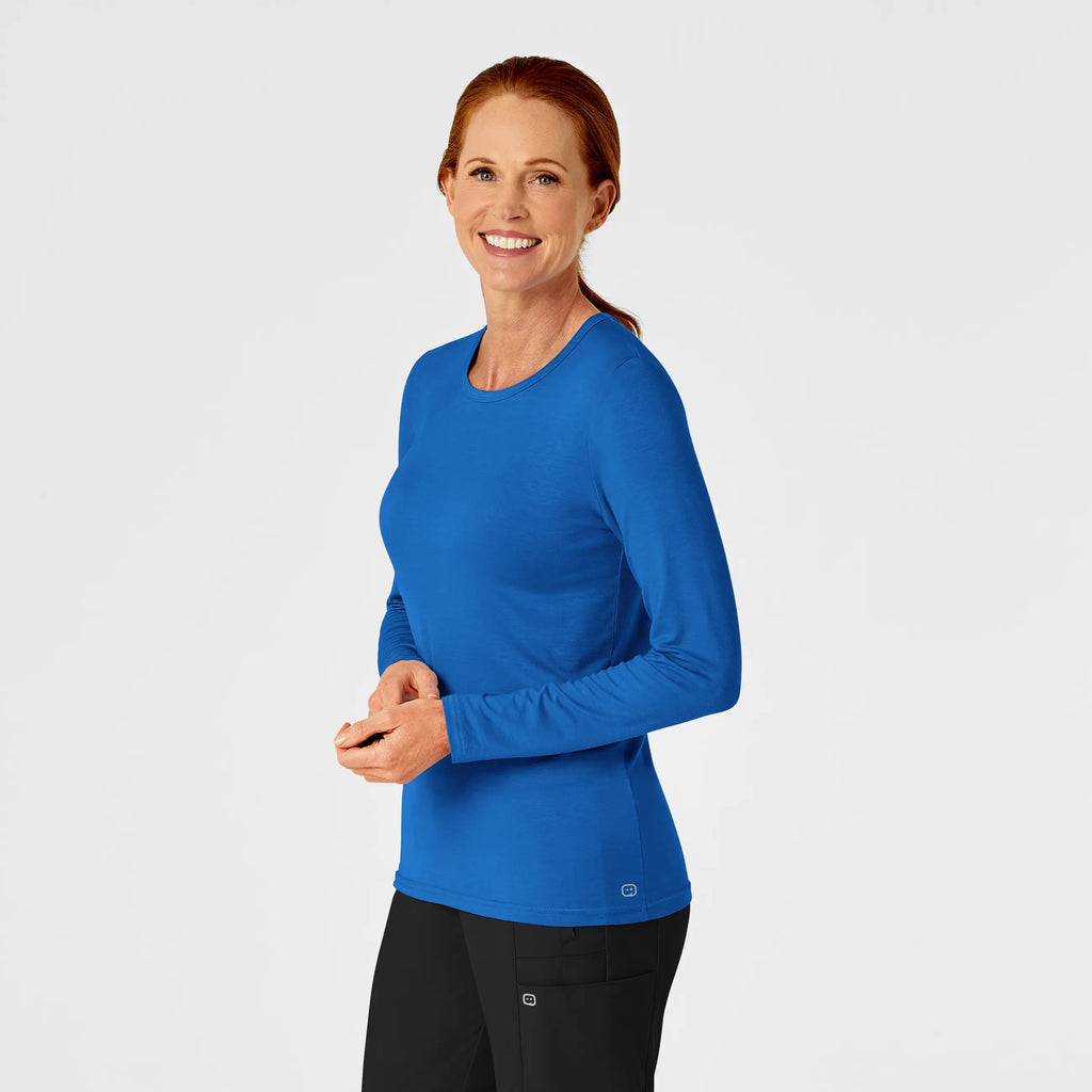 Wink Scrubs Women's Long Sleeve Silky Tee Royal Blue | scrub-supply.com