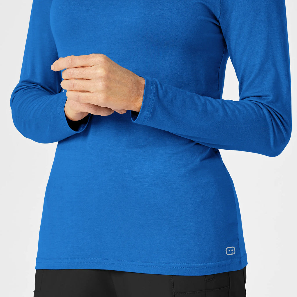 Wink Scrubs Women's Long Sleeve Silky Tee Royal Blue | scrub-supply.com