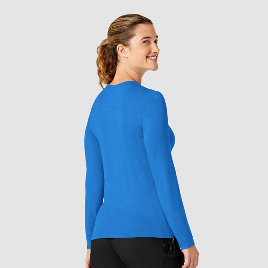 Wink Scrubs Women's Long Sleeve Silky Tee Royal Blue | scrub-supply.com