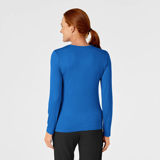 Wink Scrubs Women's Long Sleeve Silky Tee Royal Blue | scrub-supply.com