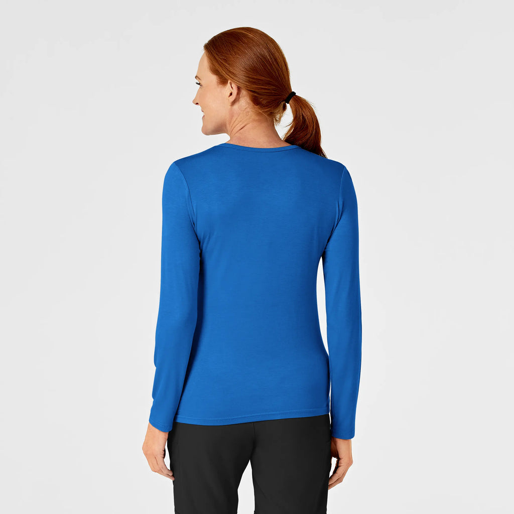 Wink Scrubs Women's Long Sleeve Silky Tee Royal Blue | scrub-supply.com