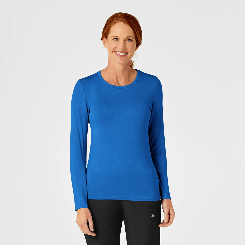 Wink Scrubs Women's Long Sleeve Silky Tee Royal Blue | scrub-supply.com