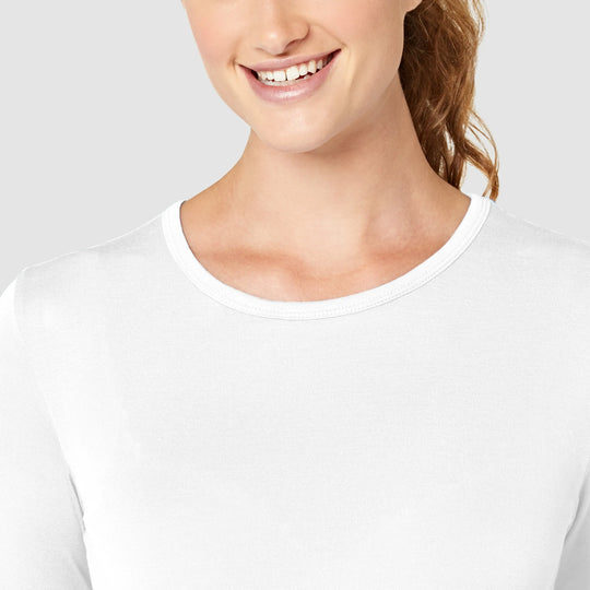 Wink Scrubs Women's Long Sleeve Silky Tee White | scrub-supply.com