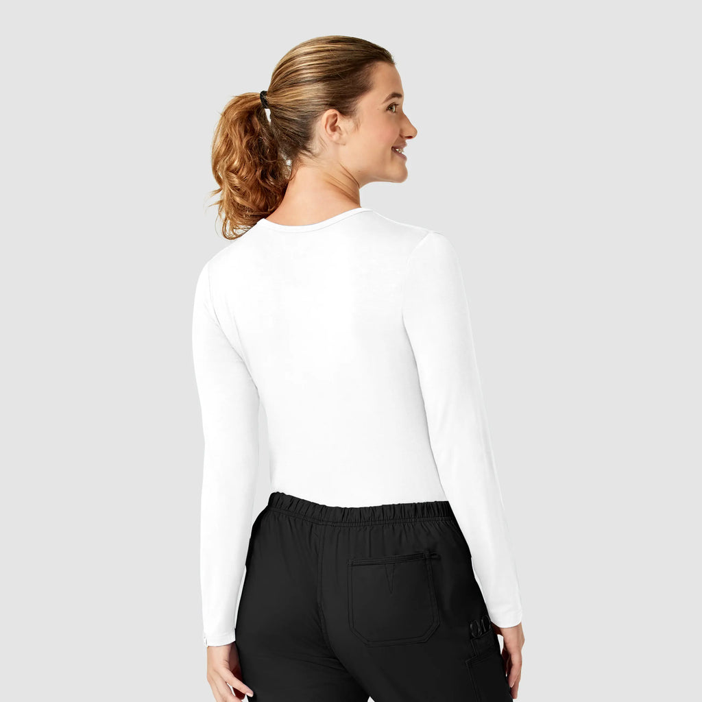 Wink Scrubs Women's Long Sleeve Silky Tee White | scrub-supply.com